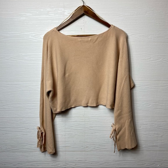 ZARA Cropped knit pale pink sweater size small - Picture 9 of 9